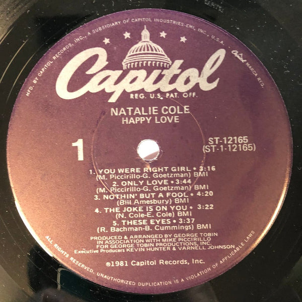 Used Vinyl Natalie Cole - Happy Love LP VG+/VG++ USED I121921-026