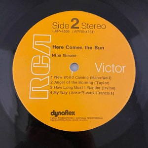 Used Vinyl Nina Simone – Here Comes The Sun LP USED VG/VG+ 1971 Pressing J050924-05