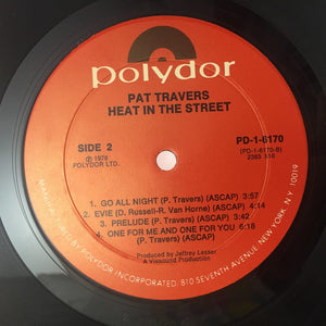 Used Vinyl Pat Travers - Heat In The Street LP VG+-VG++ USED 8423