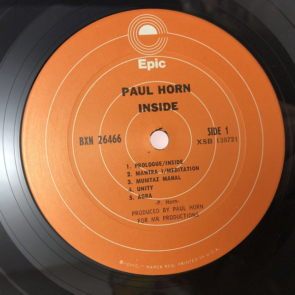 Used Vinyl Paul Horn - Inside LP VG++-VG+ USED 10834