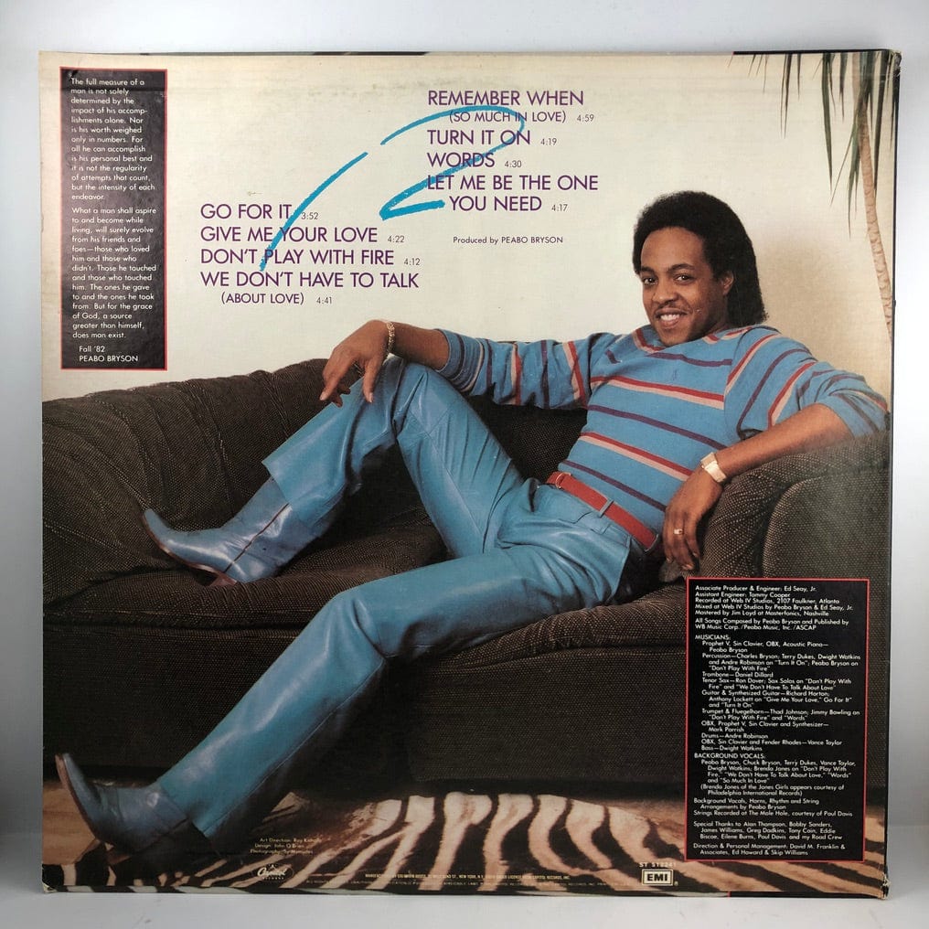 Peabo Bryson - Don't Play With Fire LP VG+/VG++ USED – Hi-Voltage