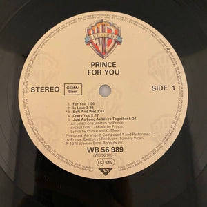 Used Vinyl Prince – For You LP USED NM/VG+ 1984 European Pressing J092124-03