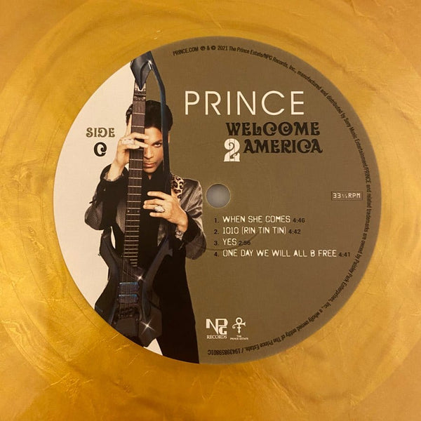 Used Vinyl Prince – Welcome 2 America 2LP USED NM/NM Gold Vinyl Side D Etching J080723-05