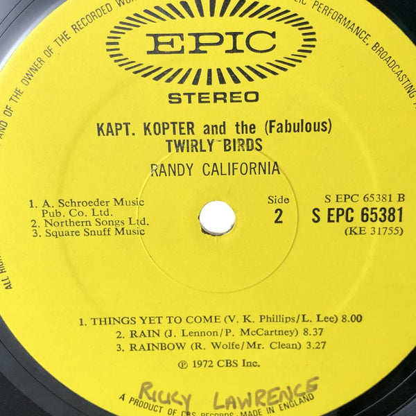 Used Vinyl Randy California - Kapt. Kopter And The (Fabulous) Twirly Birds LP UK Import VG-G USED 12103