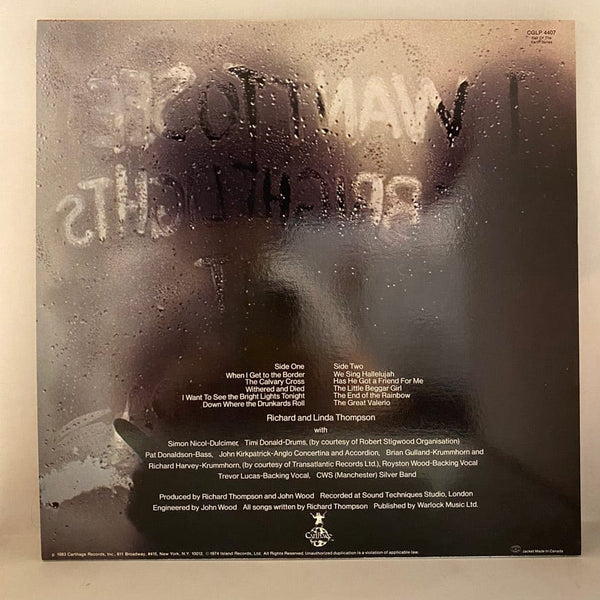 Used Vinyl Richard And Linda Thompson – I Want To See The Bright Lights Tonight LP USED VG+/NM 1983 Pressing J101324-09