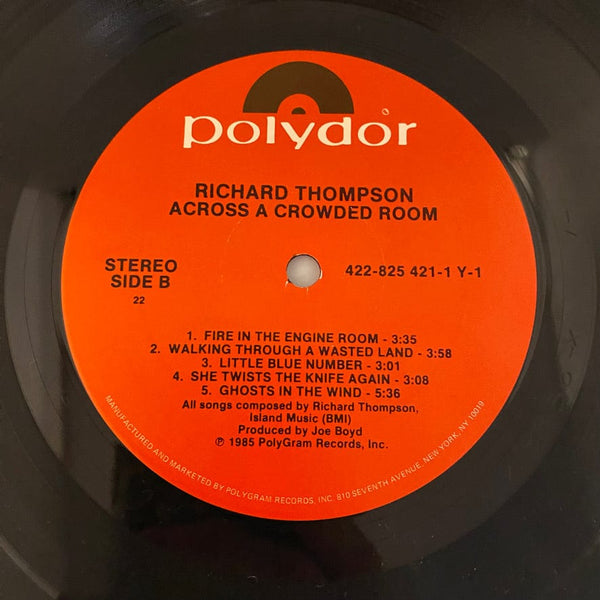 Used Vinyl Richard Thompson – Across A Crowded Room LP USED VG+/VG++ 1985 Pressing J101324-02