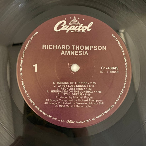 Used Vinyl Richard Thompson – Amnesia LP USED NM/VG++ 1988 Pressing J101324-04