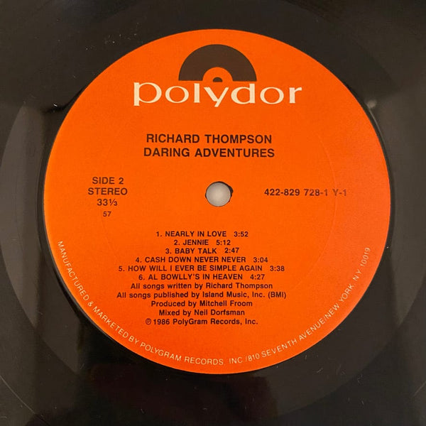 Used Vinyl Richard Thompson – Daring Adventures LP USED VG+/VG+ 1986 Pressing J101324-03