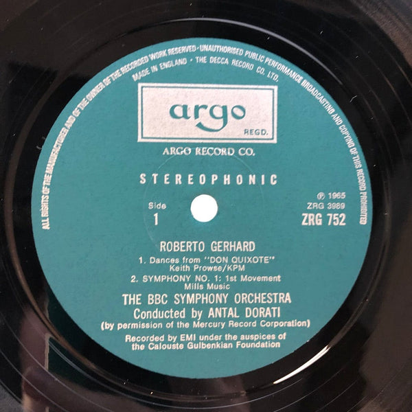 Used Vinyl Roberto Gerhard, Antal Dorati - Dances from Don Quixote/First Symphony LP NM/VG+ USED I010222-015