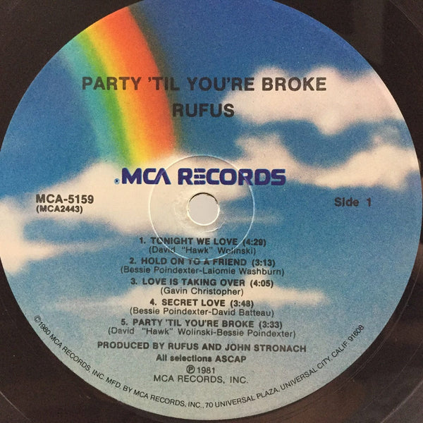 Used Vinyl Rufus - Party 'Til You're Broke LP NM-NM USED 5376
