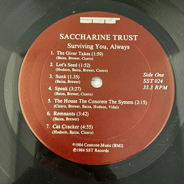Used Vinyl Saccharine Trust – Surviving You, Always LP USED VG++/VG+ J120123-14