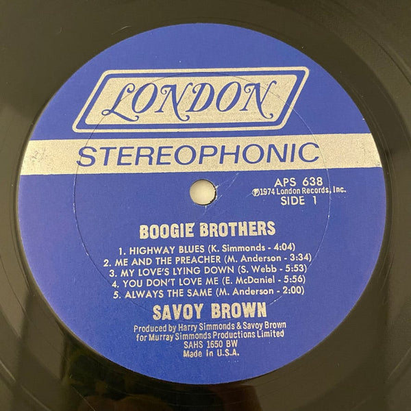 Used Vinyl Savoy Brown - Boogie Brothers LP USED NM/VG++ J072422-22