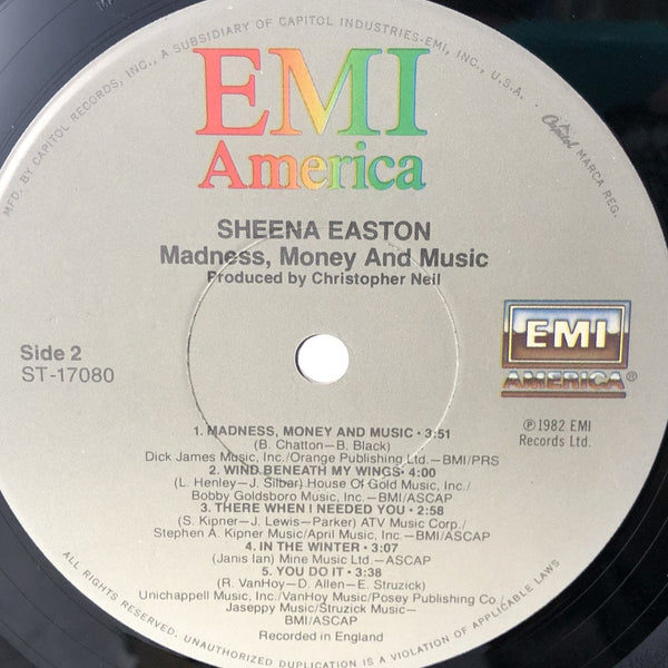 Used Vinyl Sheena Easton - Madness, Money and Music LP NM-VG++ USED 12100