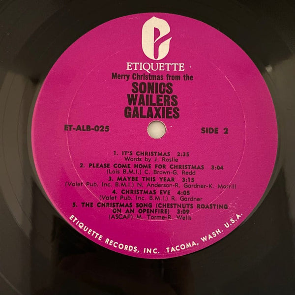 Used Vinyl Sonics, Wailers, Galaxies - Merry Christmas LP USED VG/VG+ 1965 Etiquette Mono J113023-10