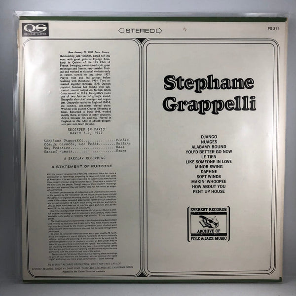 Used Vinyl Stephane Grappelli - Self Titled LP VG+/NM USED I121721-035