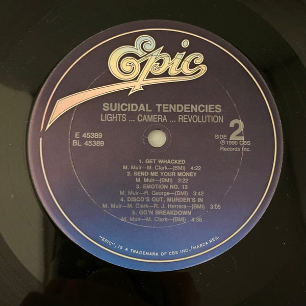 Used Vinyl Suicidal Tendencies – Lights Camera Revolution LP USED VG++/VG+ 1990 Pressing J082324-01