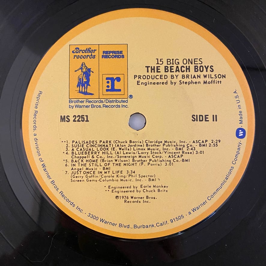 The online Beach Boys 15 Big Ones vinyl