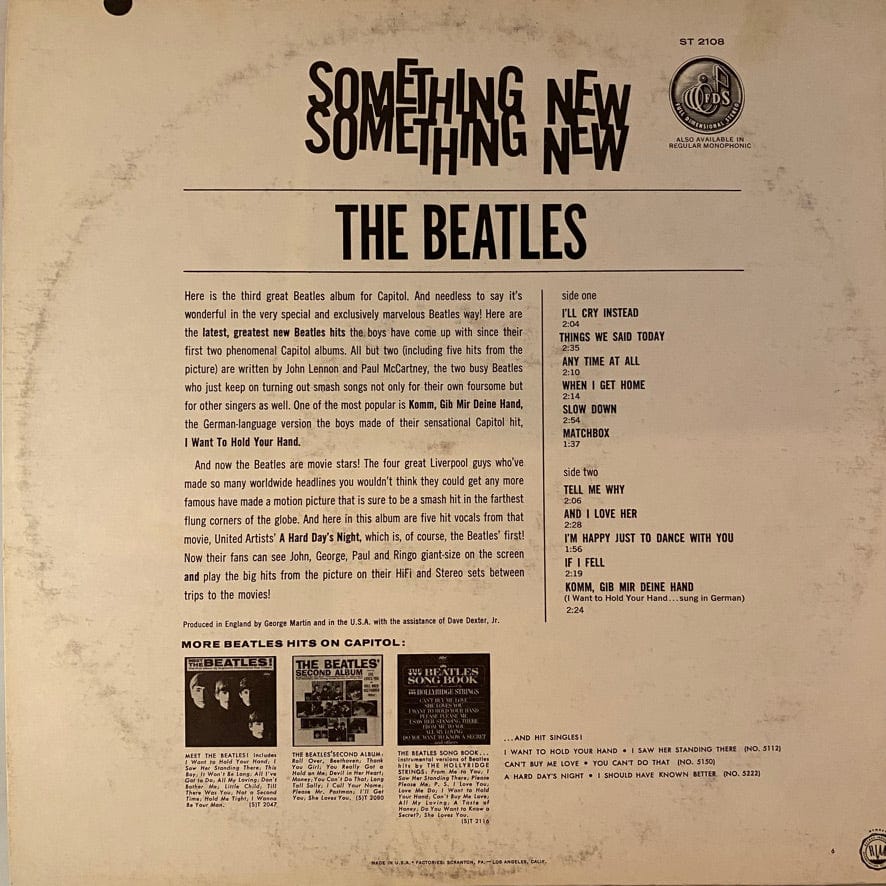 The Beatles – Something New LP USED NM/VG+ 1971 Reissue – Hi