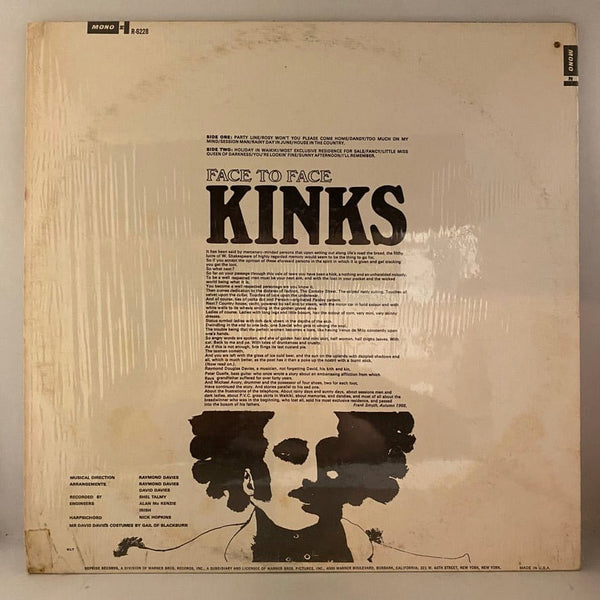 Used Vinyl The Kinks – Face To Face LP USED VG+/VG++ 1966 Original Mono Pressing J010724-20