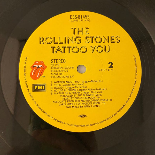 Used Vinyl The Rolling Stones – Tattoo You LP USED VG++/VG+ Japanese Pressing J060224-15