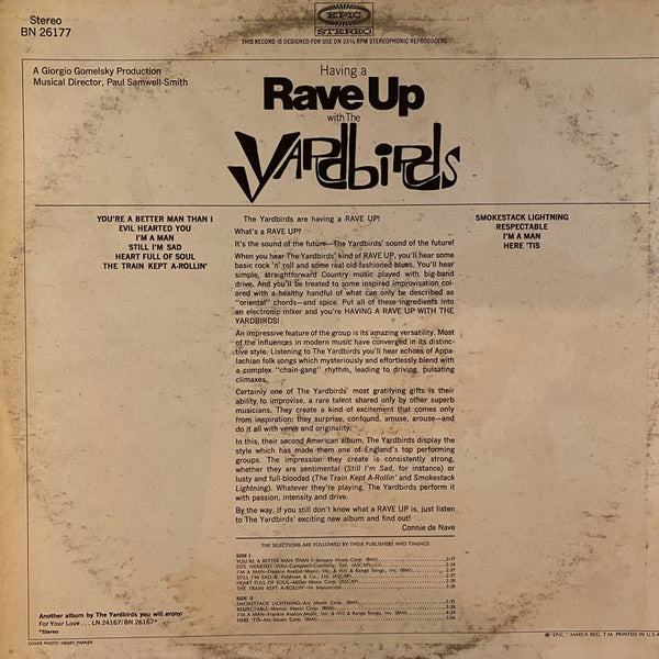 The Yardbirds - Having a Rave up with The Yardbirds Gold LP