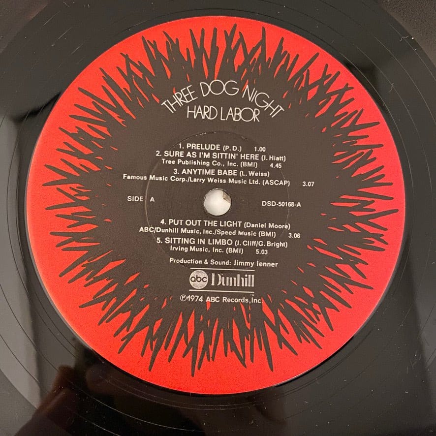 Three Dog Night – Hard Labor LP USED NM/VG – Hi-Voltage Records