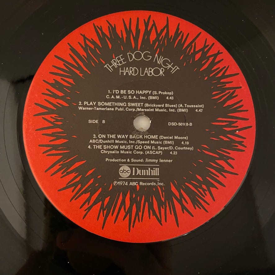 Three Dog Night – Hard Labor LP USED NM/VG – Hi-Voltage Records
