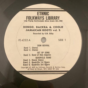 Used Vinyl Unknown Artist - Bongo, Backra & Coolie: Jamaican Roots Volume 2 LP USED VG++/VG J080822-05