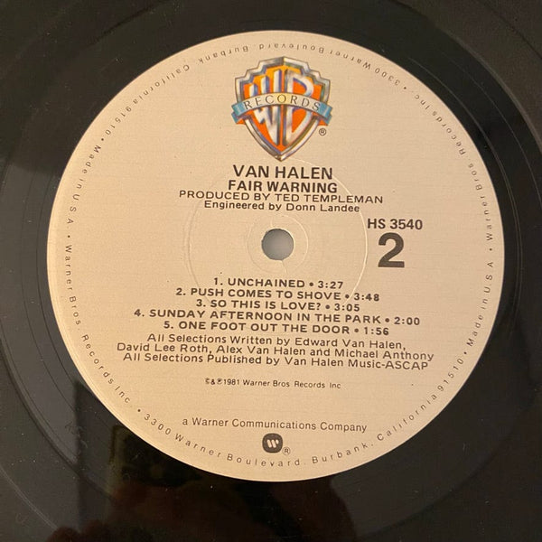Used Vinyl Van Halen – Fair Warning LP USED VG++/VG+ 1981 Pressing J081824-10