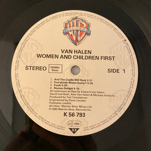 Used Vinyl Van Halen – Women And Children First LP USED NM/VG+ 1985 European Pressing J081824-08