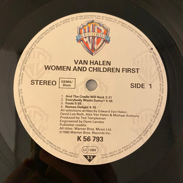 Used Vinyl Van Halen – Women And Children First LP USED NM/VG+ 1985 European Pressing J081824-08
