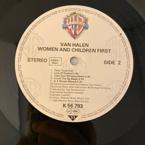 Used Vinyl Van Halen – Women And Children First LP USED NM/VG+ 1985 European Pressing J081824-08