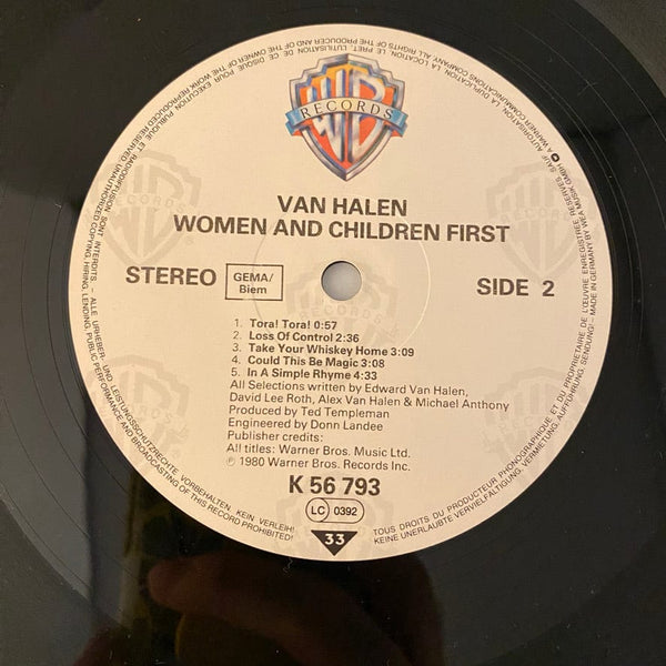 Used Vinyl Van Halen – Women And Children First LP USED NM/VG+ 1985 European Pressing J081824-08