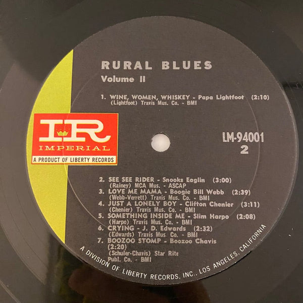 Used Vinyl Various – Rural Blues Vol 2: Saturday Night Function LP USED NM/VG Promo J092322-18