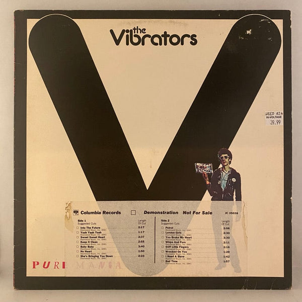 Used Vinyl Vibrators – Pure Mania LP USED VG++/VG 1977 Pressing White Label Promo J070724-24