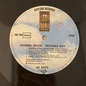 Used Vinyl Warren Zevon – Excitable Boy LP USED NM/VG German Pressing J042024-05