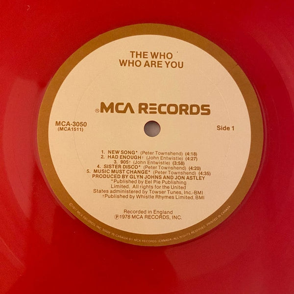 Used Vinyl Who – Who Are You LP USED VG++/NM 1978 Red Vinyl Canadian Pressing J081524-01