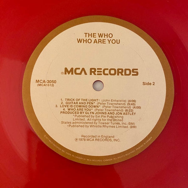 Used Vinyl Who – Who Are You LP USED VG++/NM 1978 Red Vinyl Canadian Pressing J081524-01