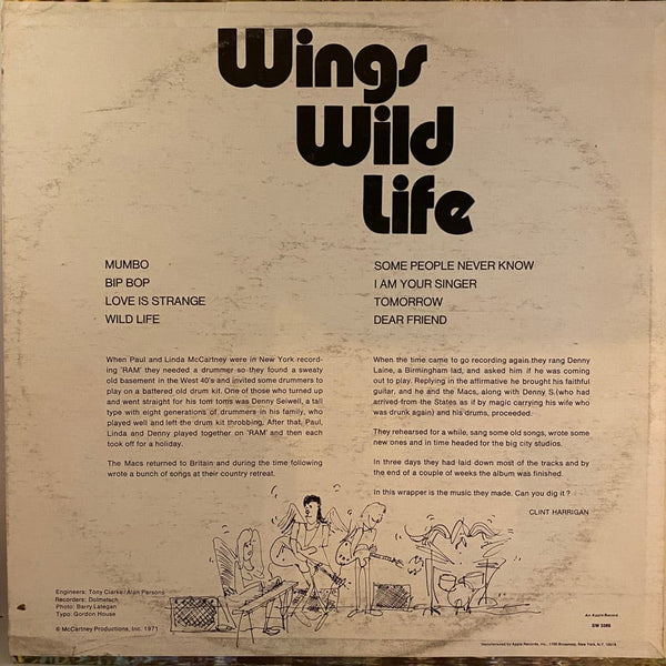 Used Vinyl Wings – Wild Life LP USED VG++/VG+ J112122-08
