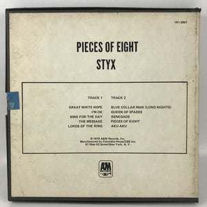 Styx - Pieces of Eight 3 3-4 Reel to Reel NOT PLAY TESTED USED