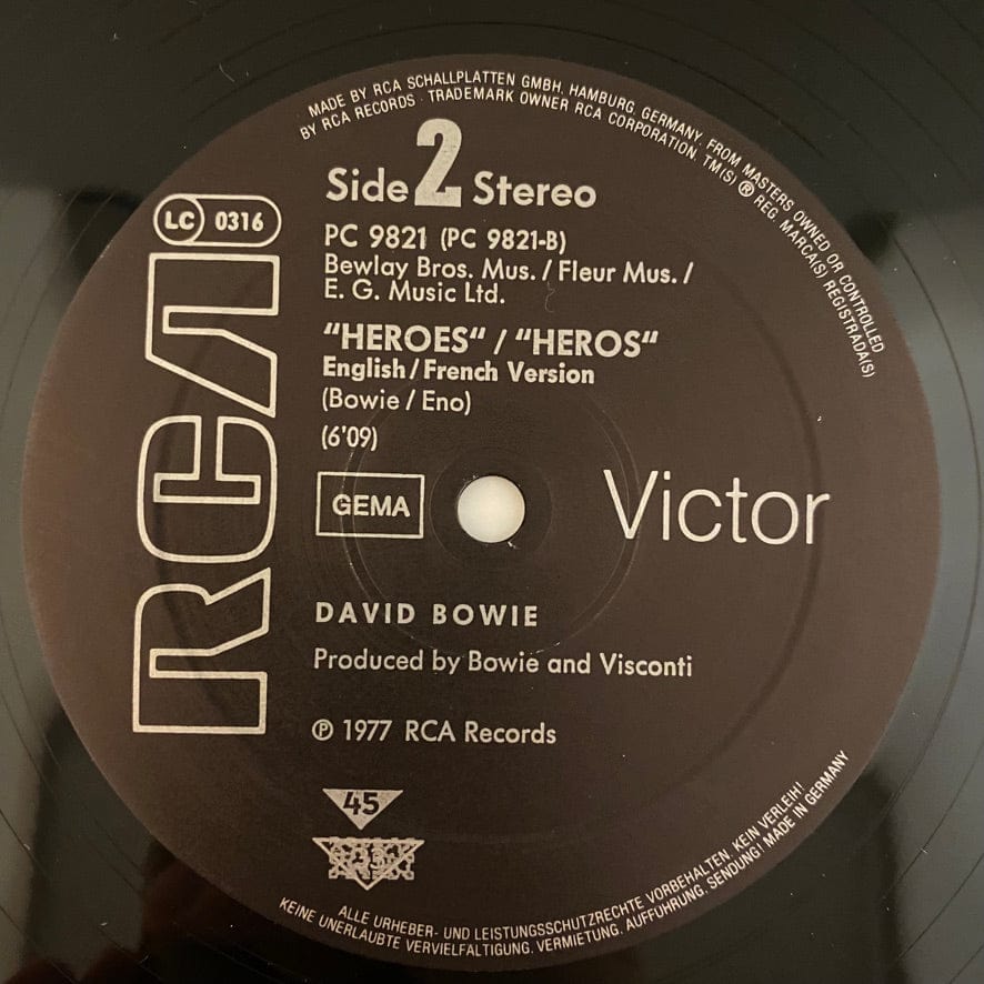 David Bowie – Heroes / Helden / Heroes / Héros LP USED NM/NM 12